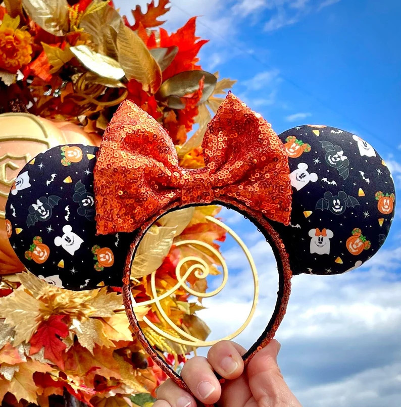 Halloween Inspired Mouse Ears, Minnie Ears, Mickey Ears, Disneyworld, Disneyland, Handmade Ears, ... | Etsy (Global)