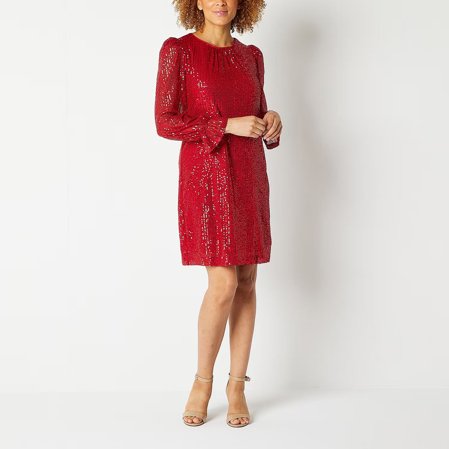 Maia Long Sleeve Sequin Shift Dress | JCPenney