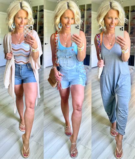 My all time fav tank top is back in new colors and it’s only $3.98!!! I have these in so many colors!!! They wear and wash great too! I love that they look like a body suit tucked in too!! Wearing size medium!
Kimono s/m
Shorts size 4
Shortalls size large
Jumpsuit size small

#LTKFind #LTKstyletip #LTKunder50