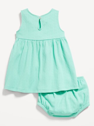 Sleeveless Crochet-Panel Dress and Shorts Set for Baby | Old Navy (US)