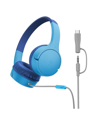Belkin SoundForm Mini Kids Wired Headphones w/USB C to 3.5mm Dongle, Built-in Mic & Fun Stickers,... | Amazon (US)