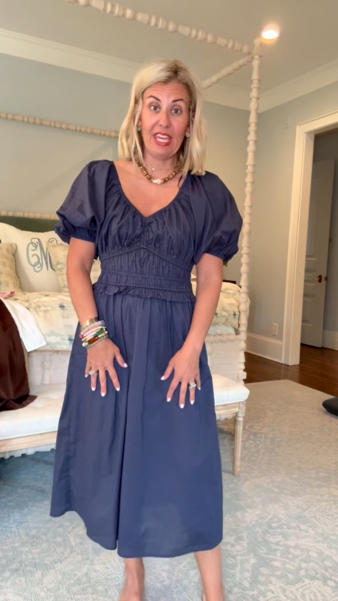 Repeat offender for me! Kaiser and I both had this dress from Old Navy last year and absolutely loved it. Soooo flattering! I’m in xs dress and 8 heel tts. 

*code mixandmatch for 25% off Erin McDermott ￼

#LTKOver40 #LTKSeasonal #LTKPetite