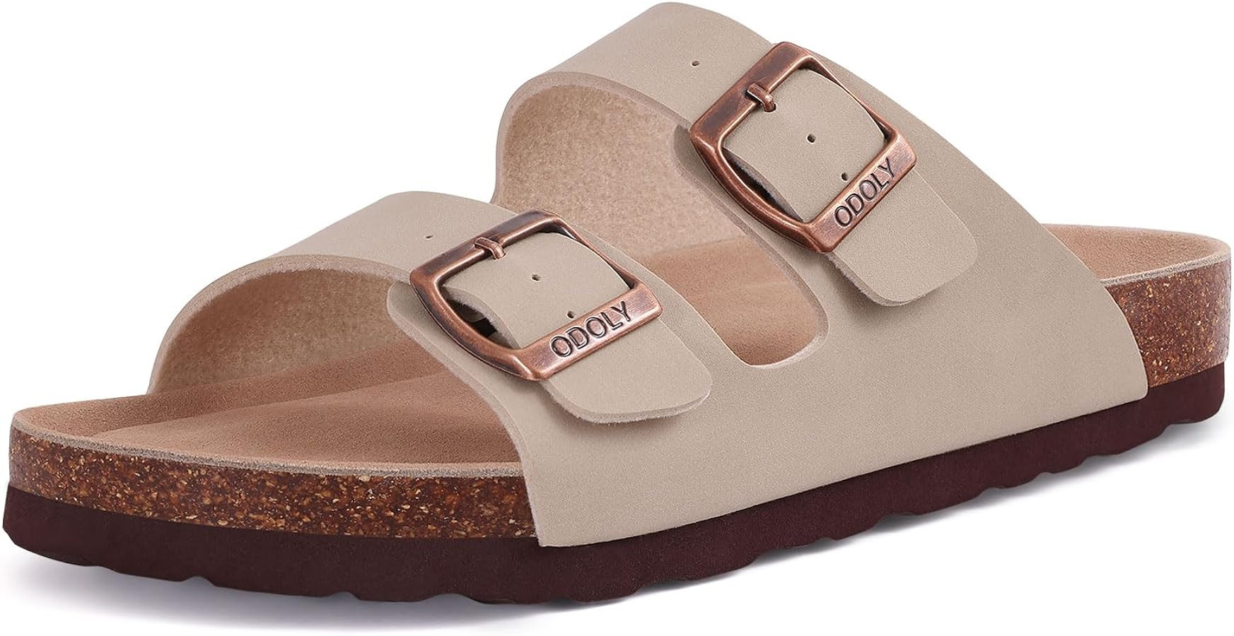 Unisex Cork Footbed Slide Sandal, Arch Support Summer Outdoor Sandals with Adjustable Buckle for ... | Amazon (US)