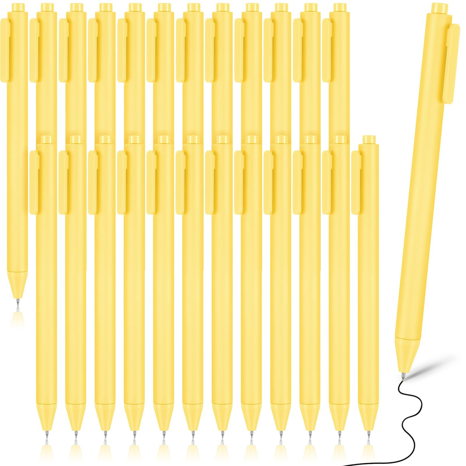 Cholemy 24 Pack Retractable Pens Bulk Pastel Gel Ink Pens 0.5mm Fine Point Tip Black Ink with Gri... | Amazon (US)