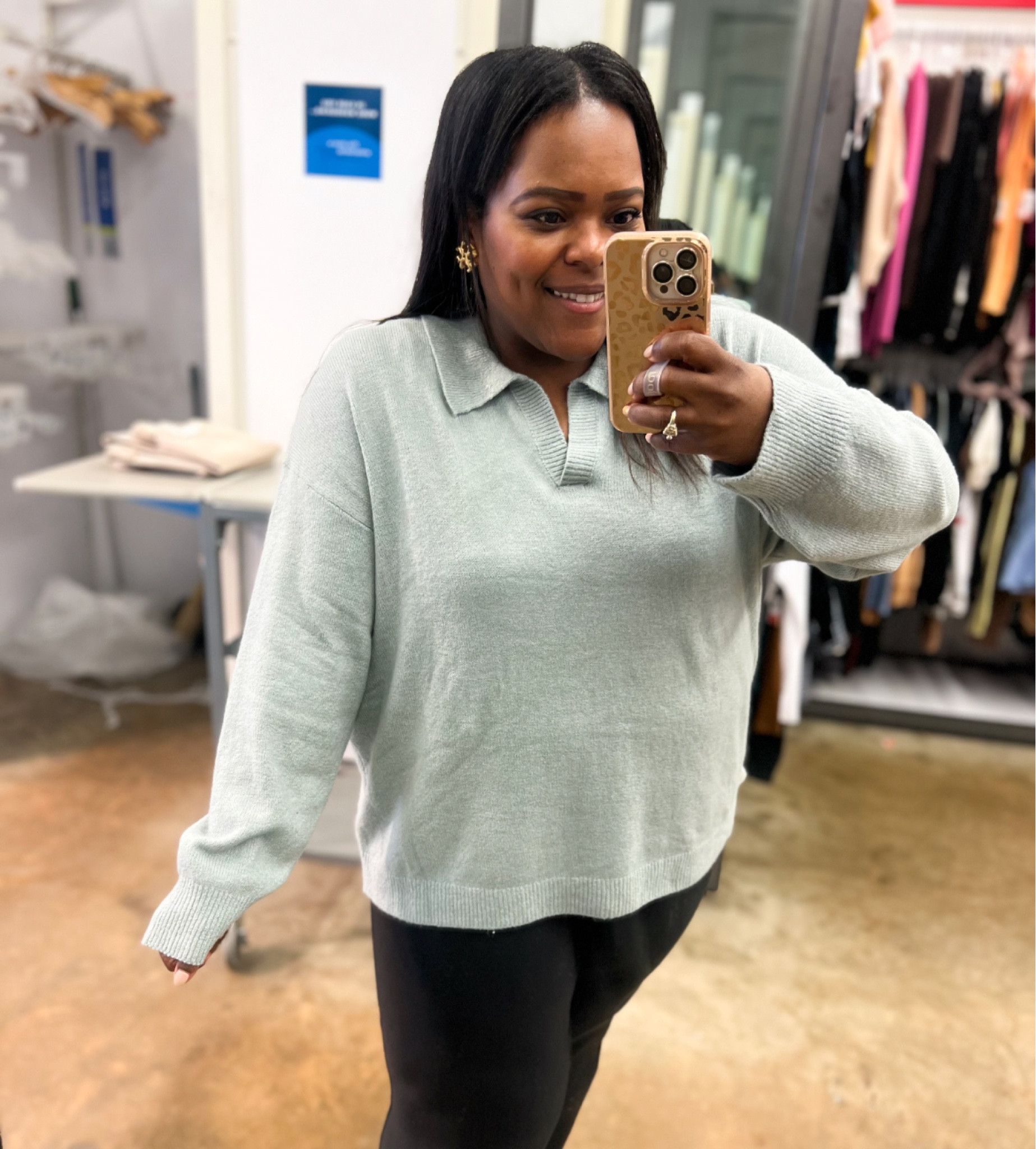 Collar polo mint green sweater from Old Navy - wearing size xxl. 

#LTKunder50 #LTKcurves #LTKSeasonal