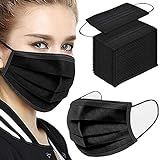 Black Face Masks Disposable, 50 Pack Black Face Masks Black Masks Disposable for Women Men | Amazon (US)