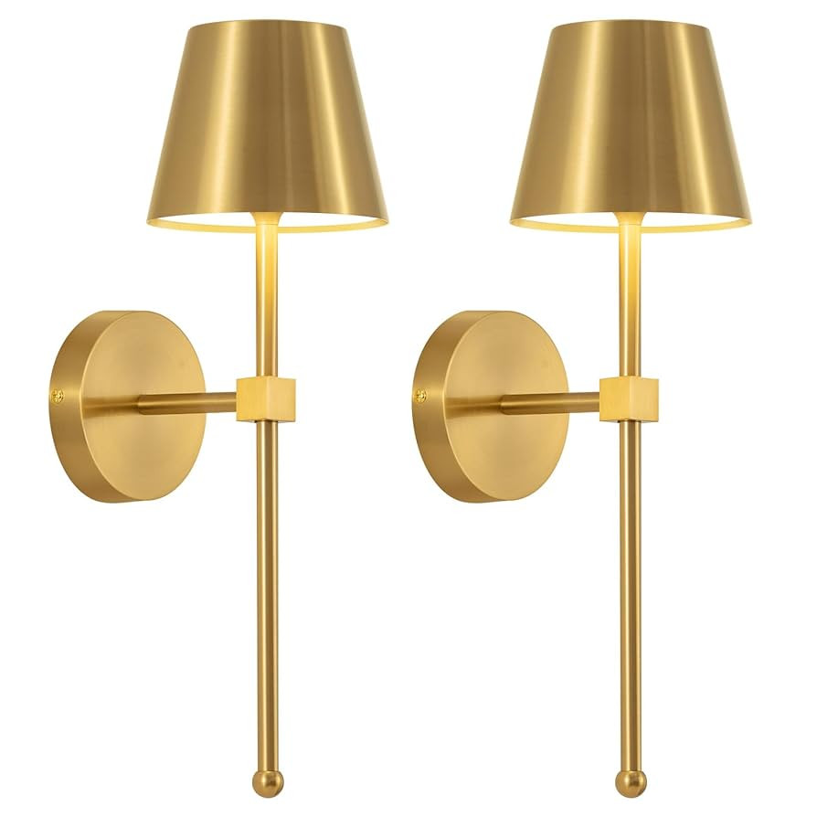 KDG Wireless Wall Sconces Set of 2, Small Cordless 5200mAh Rechargeable Battery LED Wall Lamps, S... | Amazon (US)