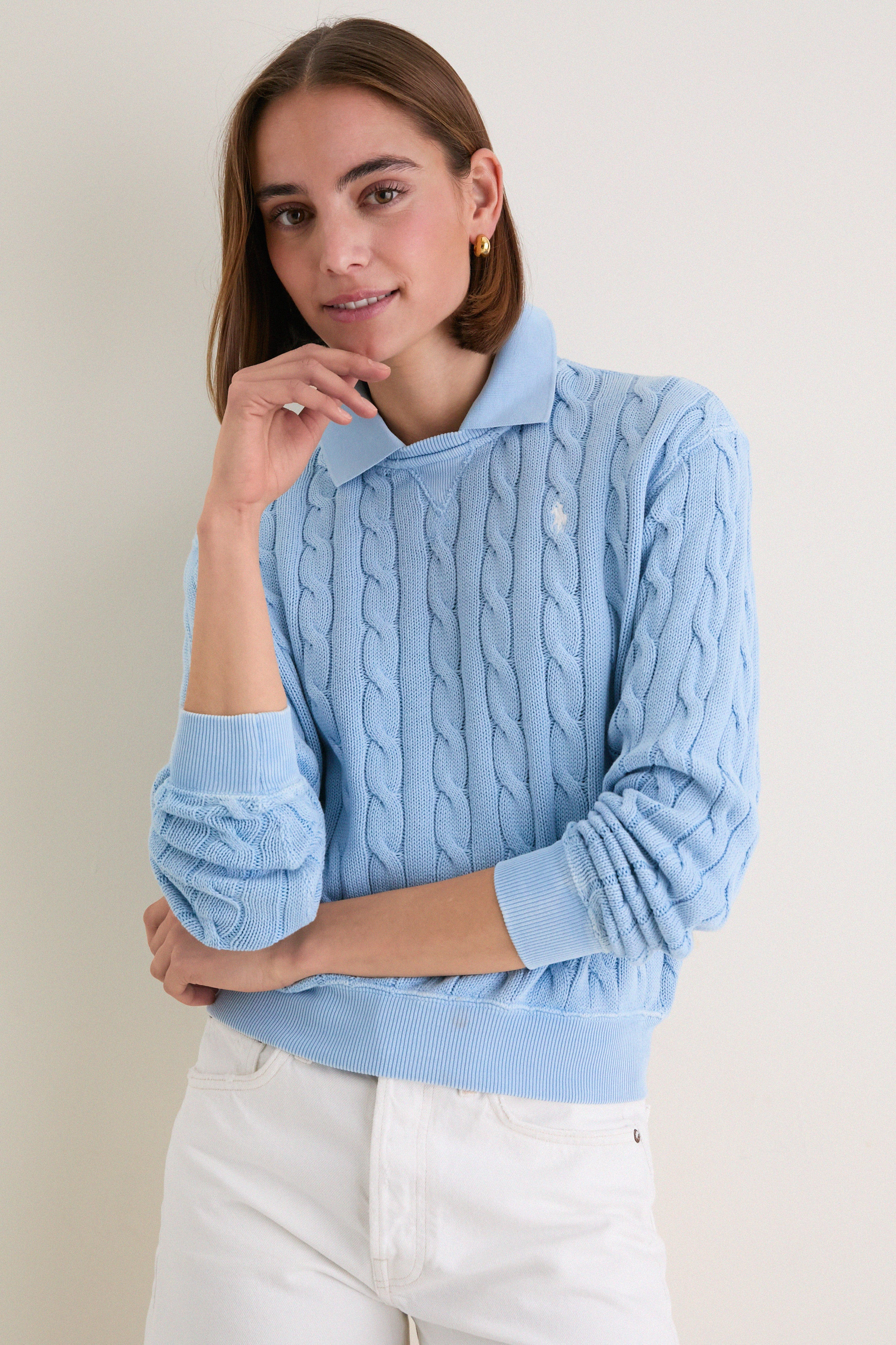 Chambray Blue Cotton Knit Polo | Tuckernuck (US)