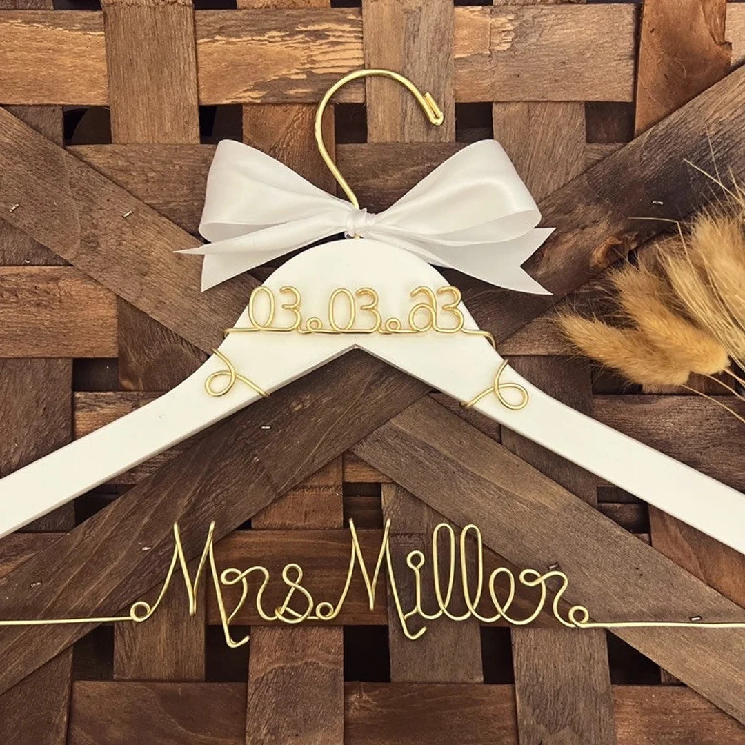 Wedding Hanger With Date, Wedding Hanger, Custom Bride Hanger, Personalized Gift, Mrs Hanger, Bri... | Etsy (US)