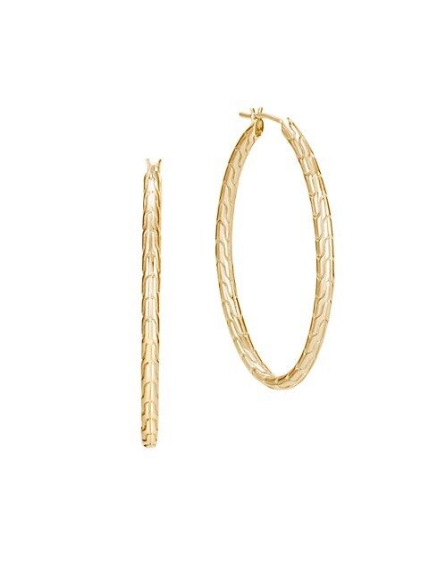 Classic Chain 18K Yellow Gold Hoop Earrings | Saks Fifth Avenue