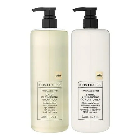 Kristin Ess Hair Fragrance Free Shampoo and Conditioner 1 Liter Set for Sensitive Skin and Scalp - Sulfate Free and Color Safe Shampoo and Conditioner - Hydrating + Moisturizing - Vegan + Cruelty Free | Walmart (US)