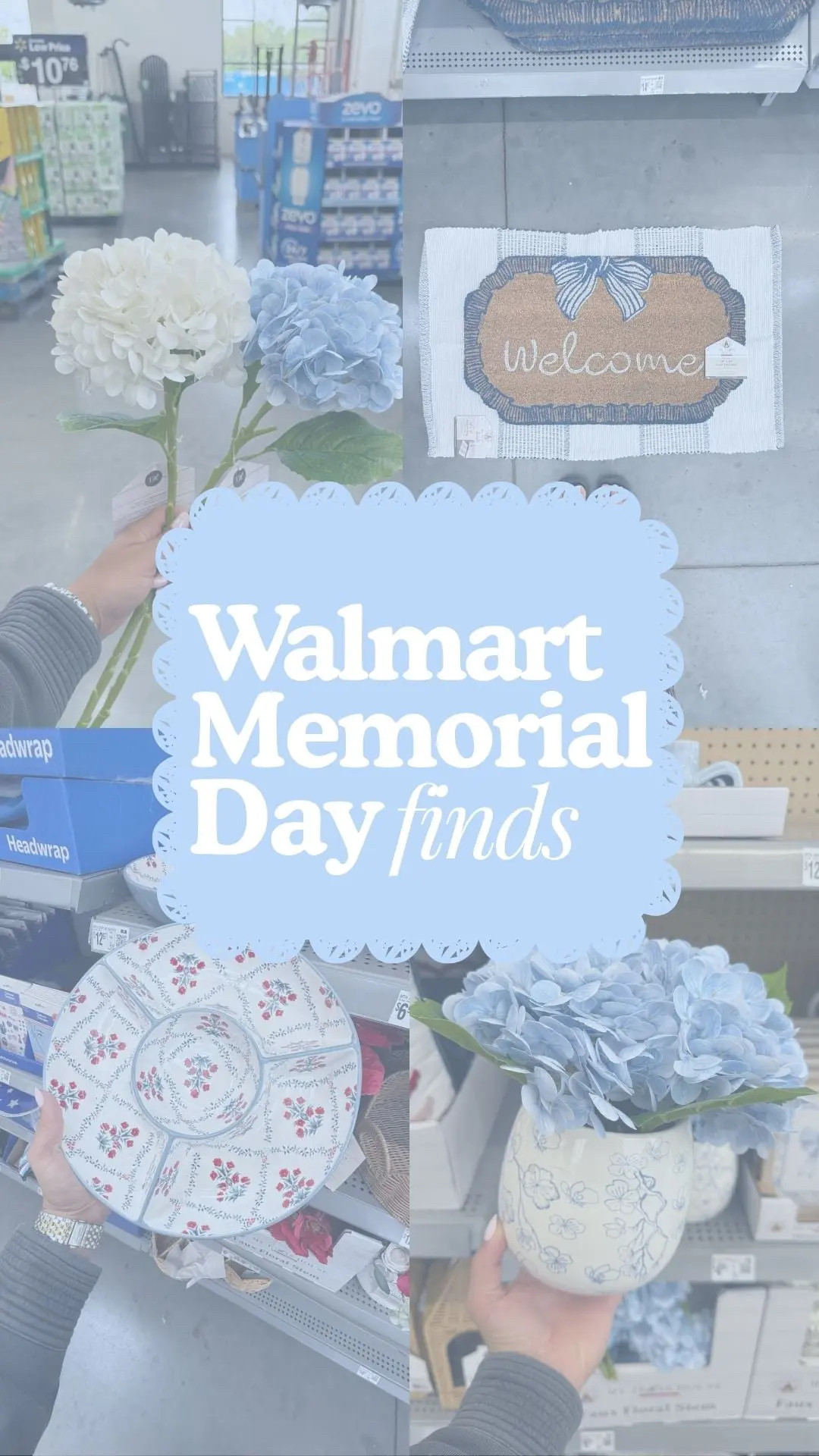 I found the cutest blue and white decor at Walmart for Memorial Day. These florals and that welcome mat are such an easy way to refresh your porch without overdoing it. 

 #LTKmomlife #LTKSeasonal #LTKHome