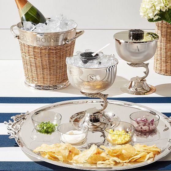 Silver and Wicker Ice Bucket | Mark and Graham