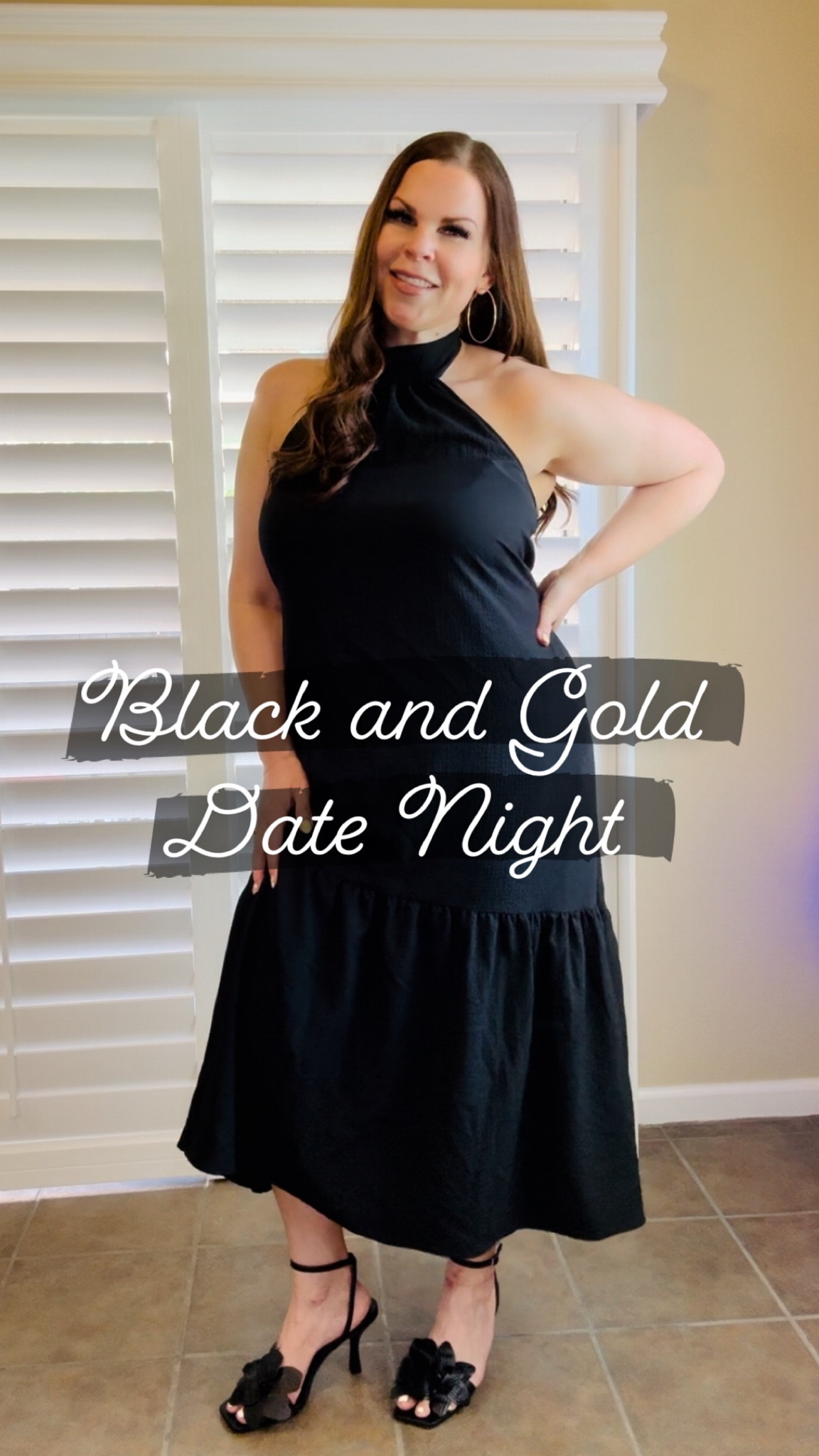 I’m loving this black and gold ensemble from Target. The dress is a high/low halter dress and I’d size down in it as it runs large. It’s very comfortable and it has pockets. 🙌🏼
The shoes are so so cute and purse can be worn over the shoulder or as a crossbody. 

Let me know what you think of today’s #OOTD 

Thanks for being here! It means A LOT! 🫶🏼🫶🏼🫶🏼

#DateNightInspo #WeddingInspo #BlackDress #BlackHeels #BlackFloralHeels #WIW #BlackPurse #CrossBody