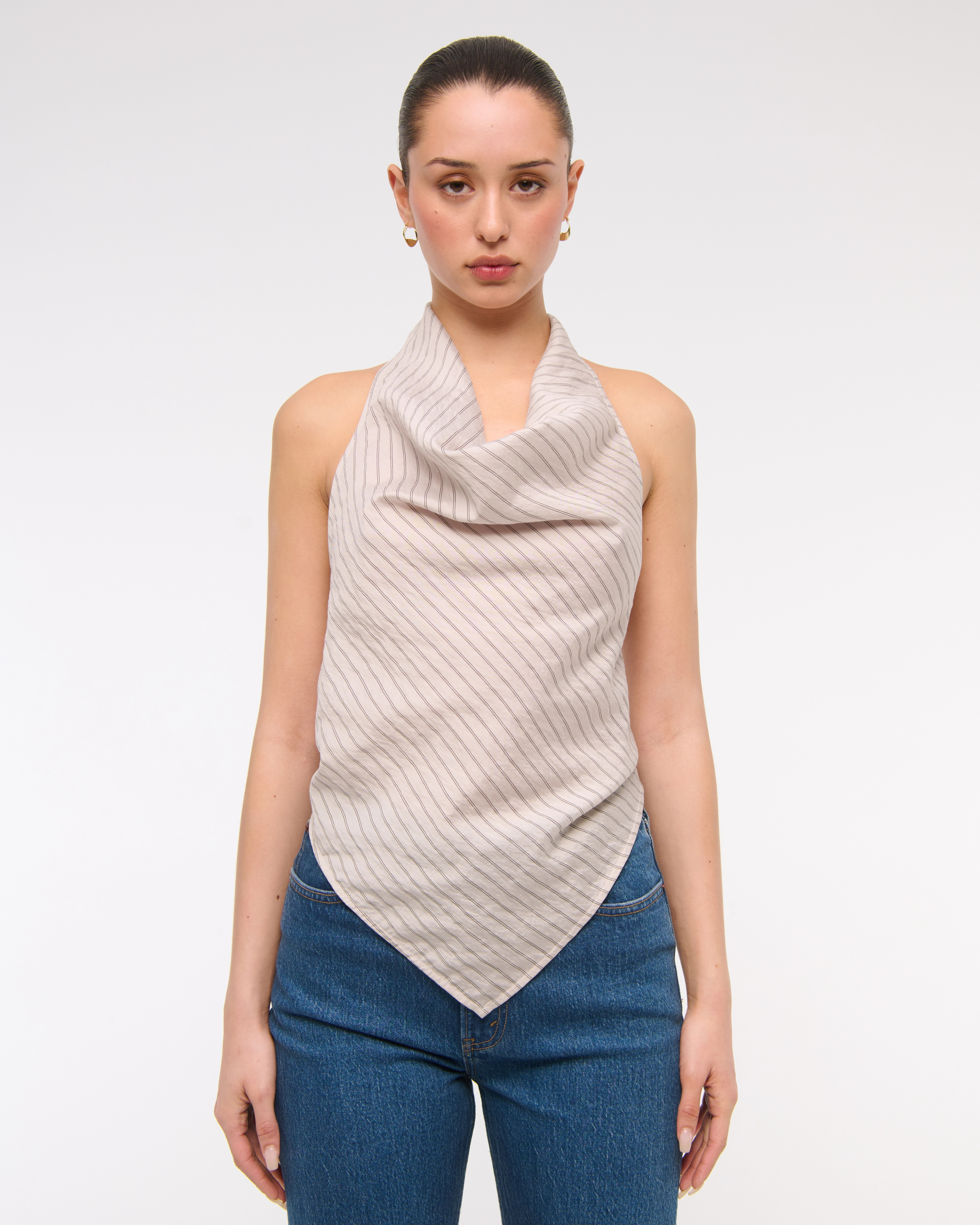 Cowl Neck Tie-Back Halter Top | Abercrombie & Fitch (US)