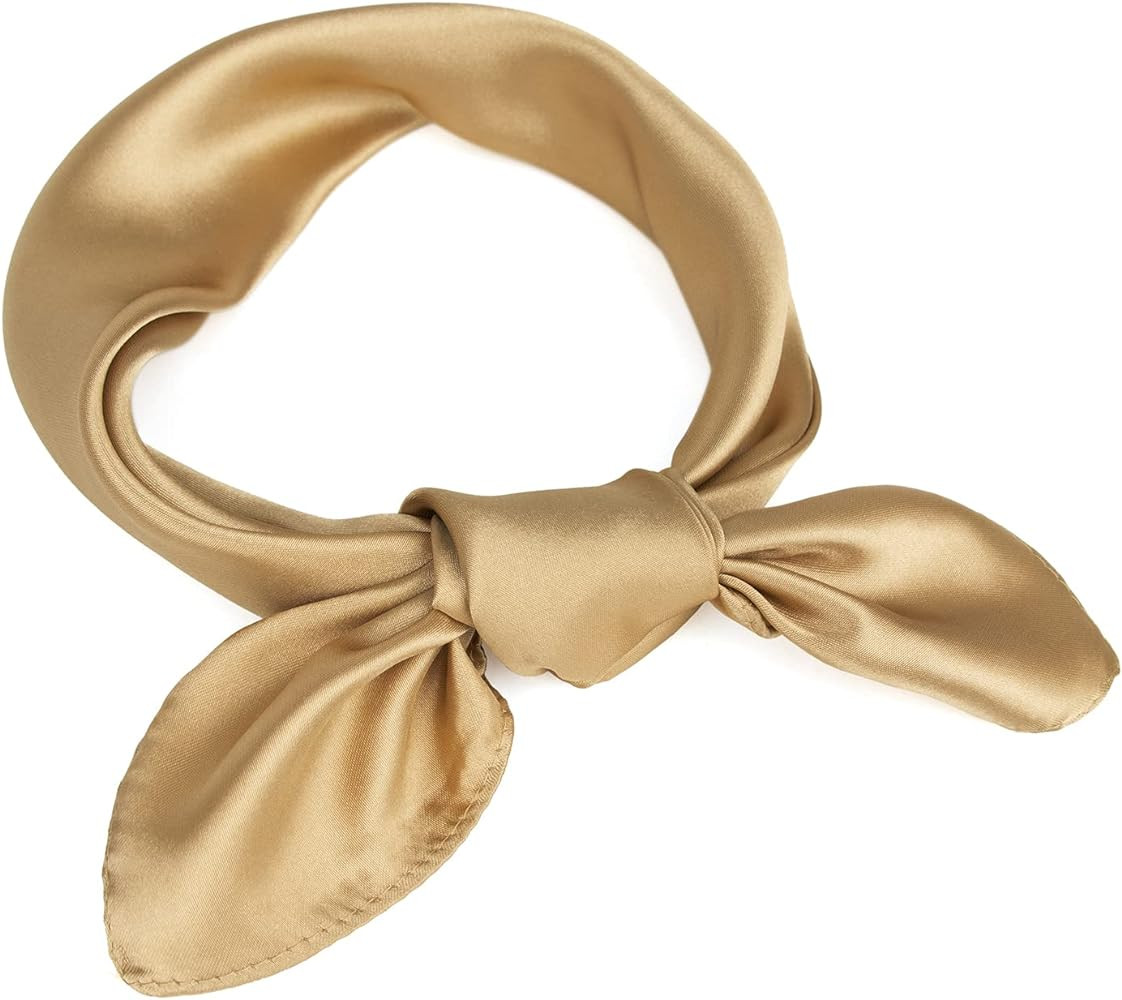 TopTie 23 Inch Square Satin Scarf, Handkerchief Bandana, Head Scarf Neck Gaiter | Amazon (US)