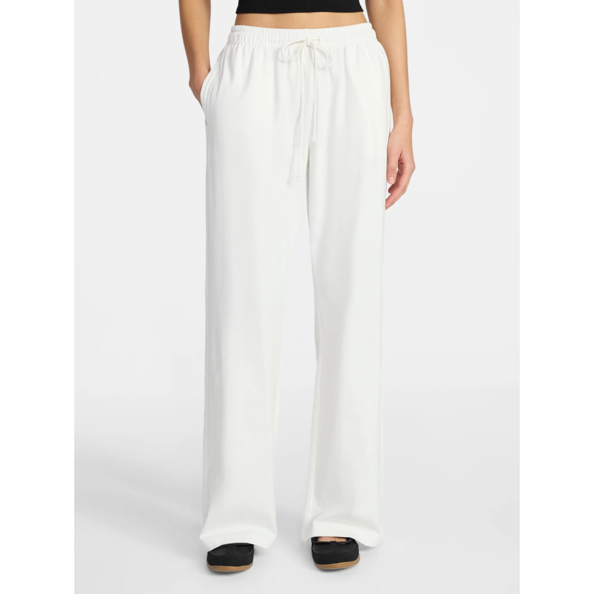 No Boundaries Cotton Jersey Drawstring Pants, 31.5'' Inseam, Women's XXS-XXL | Walmart (US)