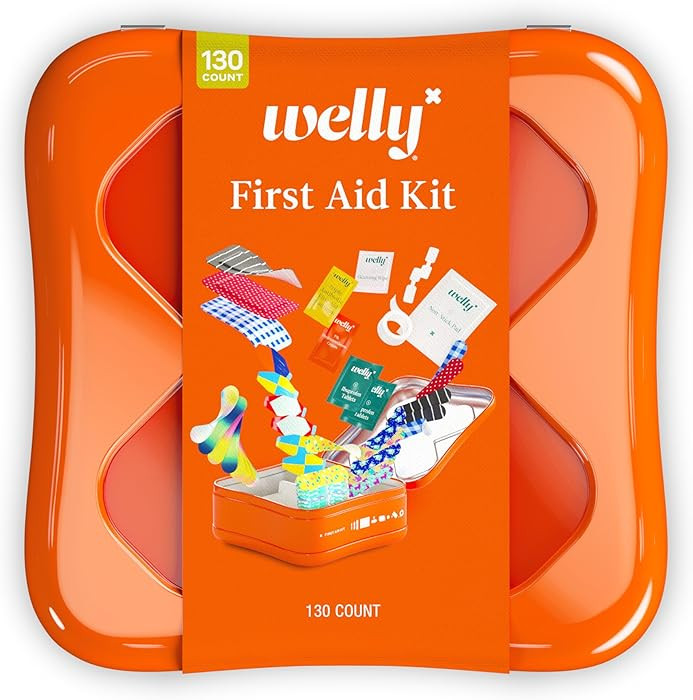Welly First Aid Kit - Adhesive Flexible Fabric and Waterproof Bandages, Tape and Non-Stick Pads, ... | Amazon (US)