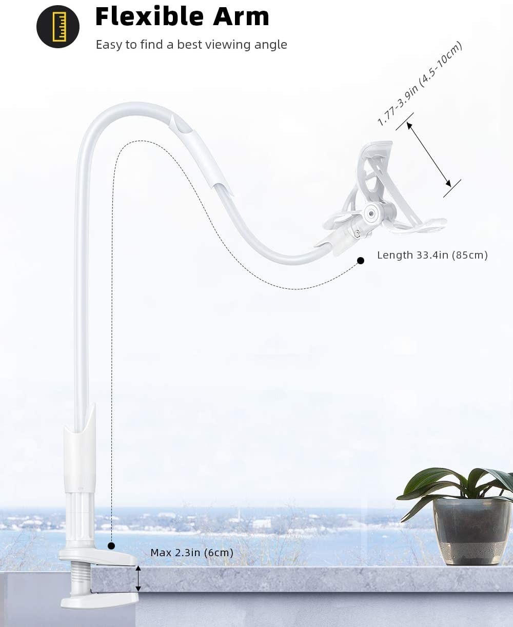 Phone Holder Bed Gooseneck Mount - Lamicall Flexible Arm 360 Mount Clip Bracket Clamp Stand for C... | Amazon (US)