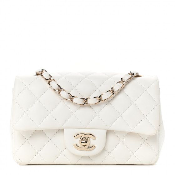 CHANEL

Lambskin Quilted Mini Rectangular Flap White | Fashionphile