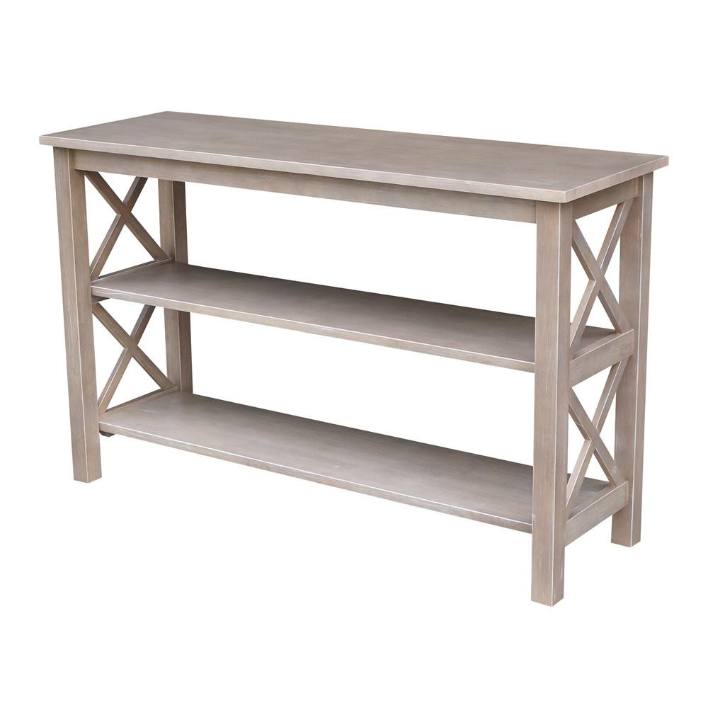 Whitewood Industriess Industries Hampton Weathered Taupe Gray Console Table-OT09-70S - The Home D... | The Home Depot
