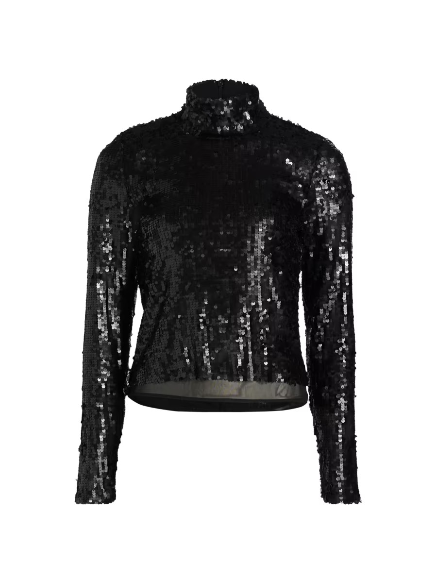Lucy Sequined Mock Turtleneck Sweater | Saks Fifth Avenue