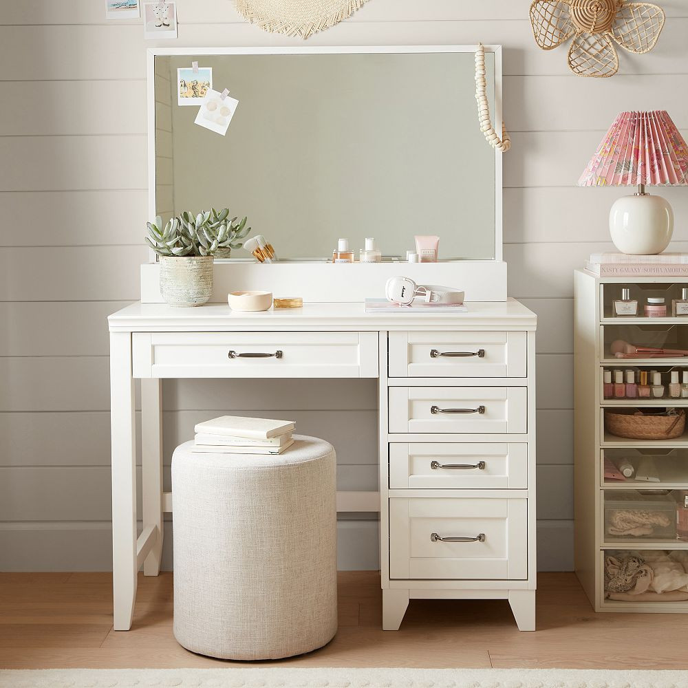 Hampton Single Pedestal Storage Vanity Desk (40") | Pottery Barn Teen