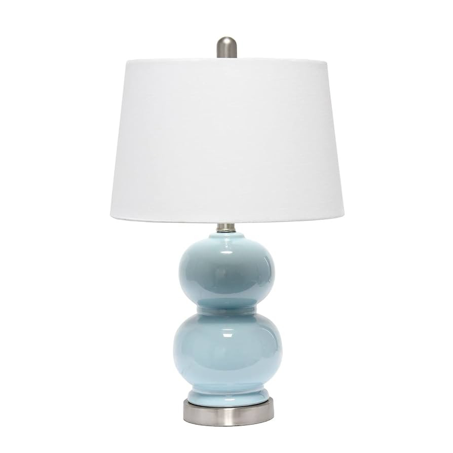 Elegant Designs LT2100-LTB Stacked Stone Double Gourd Ceramic Lamp, Light Blue | Amazon (US)