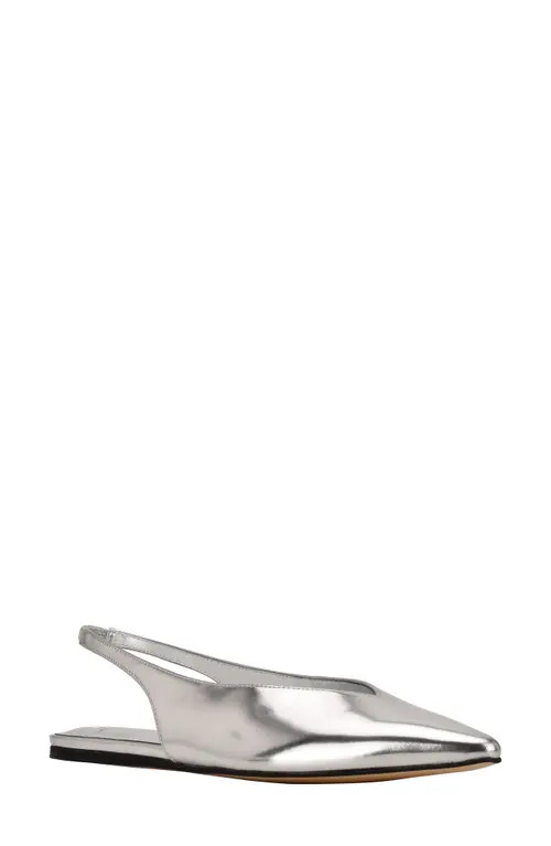 Marc Fisher LTD Graceful Pointed Toe Slingback Flat in Silver at Nordstrom, Size 5.5 | Nordstrom