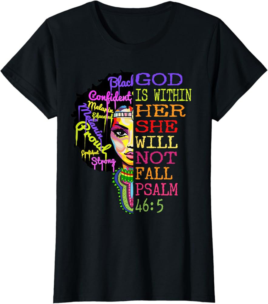 God is Within Her She Will Not Fall Christian Inspirational T-Shirt | Amazon (US)