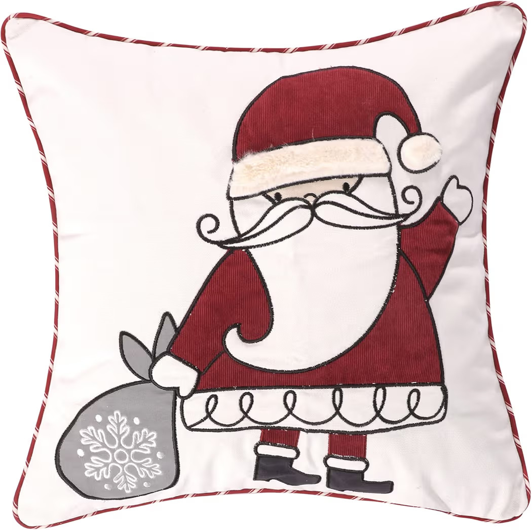 Levtex Home - Santa Claus Lane - Christmas Decorative Pillow (18X18in.) - Santa - Red, White, Bla... | Amazon (US)
