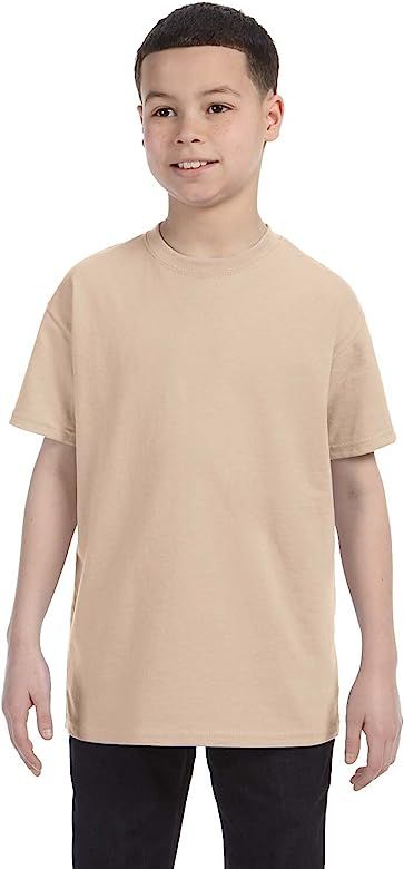 Gildan boys Heavy Cotton T-Shirt(G500B)-SAND-XL | Amazon (US)