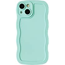 Caseative Solid Color Curly Wave Frame Soft Compatible with iPhone Case (Blue,iPhone 12) | Amazon (US)