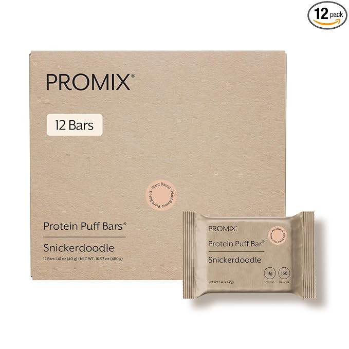 ProMix Nutrition Protein Plant Based Puff Bars - Snickerdoodle - Marshmallow Crispy Treat - High ... | Amazon (US)