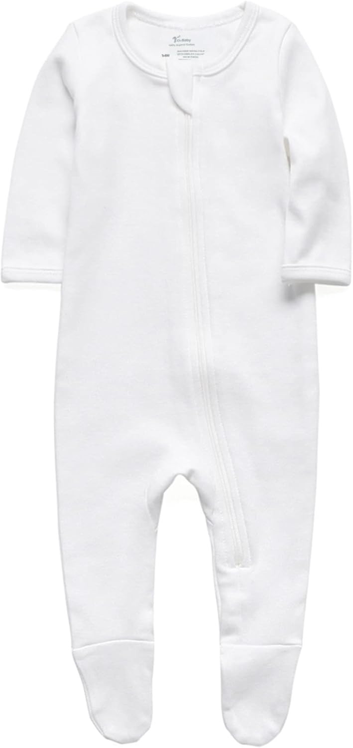 O2Baby Baby Boys Girls Organic Cotton Zip-Front Sleeper Pajamas, Footed Sleep 'n Play | Amazon (US)