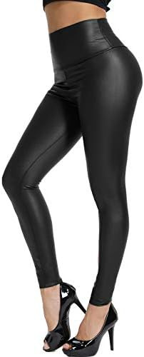 KIWI RATA Faux Leather Leggings for Women Stretchy Pleather Pants Shiny Sexy Tights | Amazon (US)