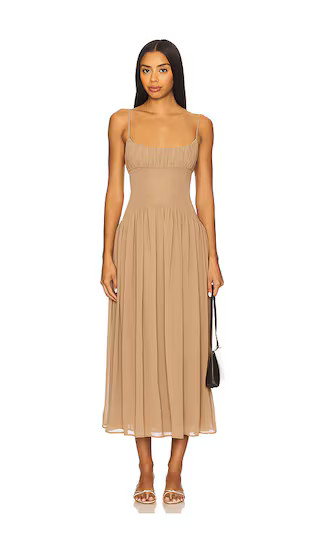 Dawn Midi Dress in Mocha | Revolve Clothing (Global)