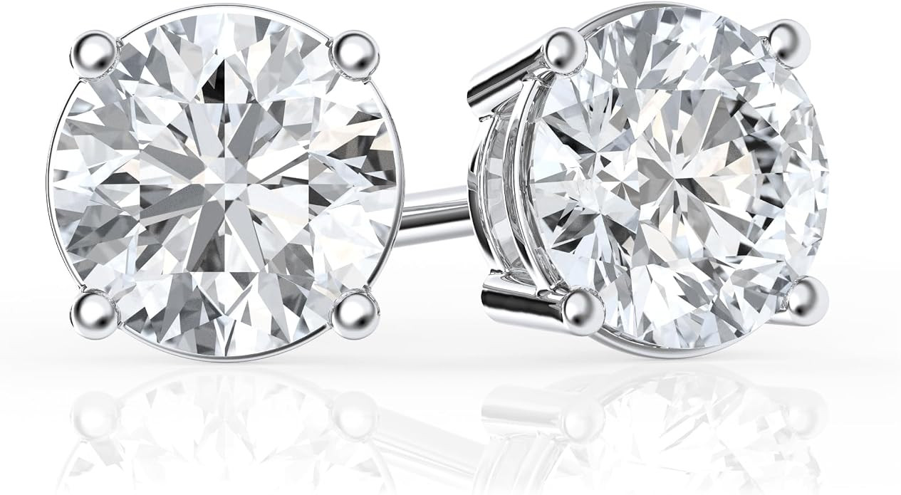Belacqua Lab Grown Diamond Stud Earrings in 14K White Gold | Amazon (US)