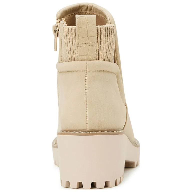 Time and Tru Women's Rib Collar Lug Booties - Walmart.com | Walmart (US)