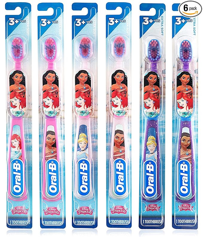 Oral-B New Princess Toothbrush for Little Girls, Children 3+, Extra Soft, Characters Vary - Pack ... | Amazon (US)