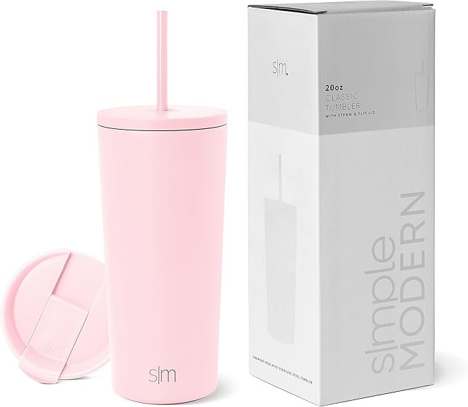 Simple Modern Insulated Tumbler with Lid and Straw | Iced Coffee Cup Reusable Stainless Steel Wat... | Amazon (US)