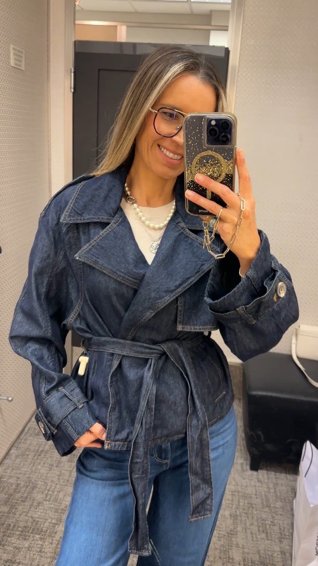 Denim trench oversized fit
Wide leg jeans true to size 



#LTKSeasonal #LTKFindsUnder100 #LTKFallSale