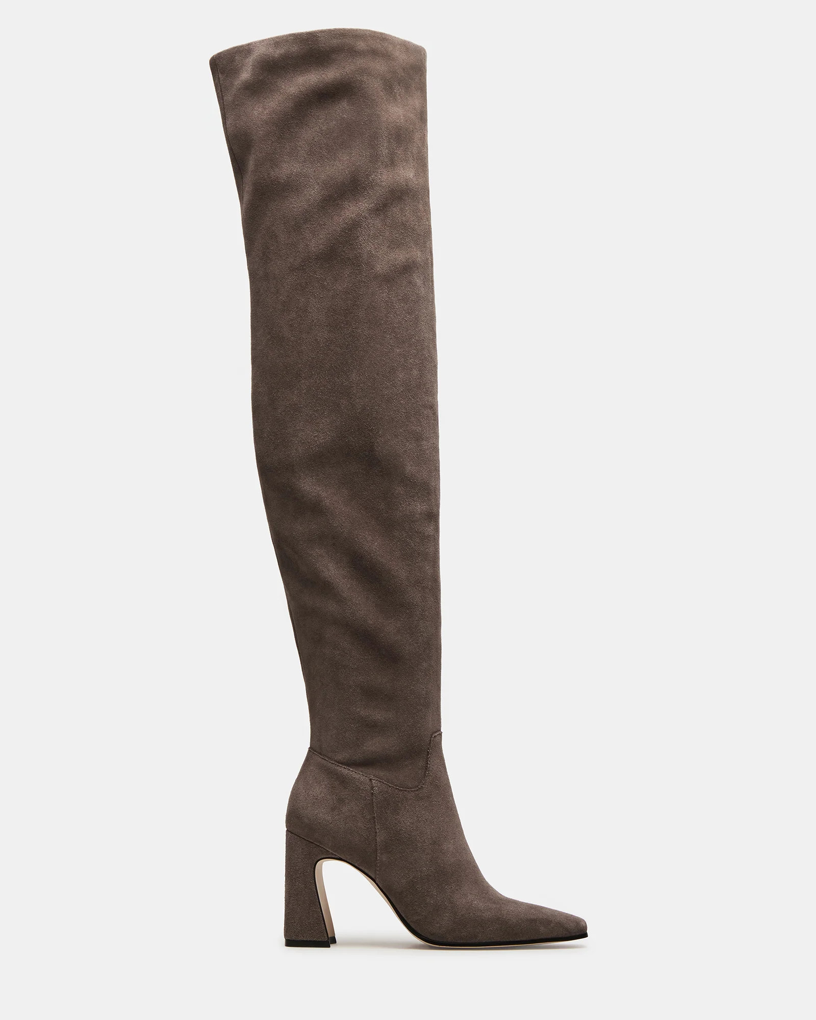STRATUS Grey Suede Over-The-Knee Boot | Women's Boots | Steve Madden (US)