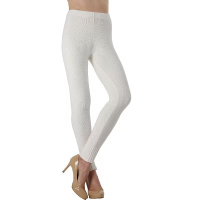 Memoi Women's Plush Chenille Leggings Ivory M-L | Target
