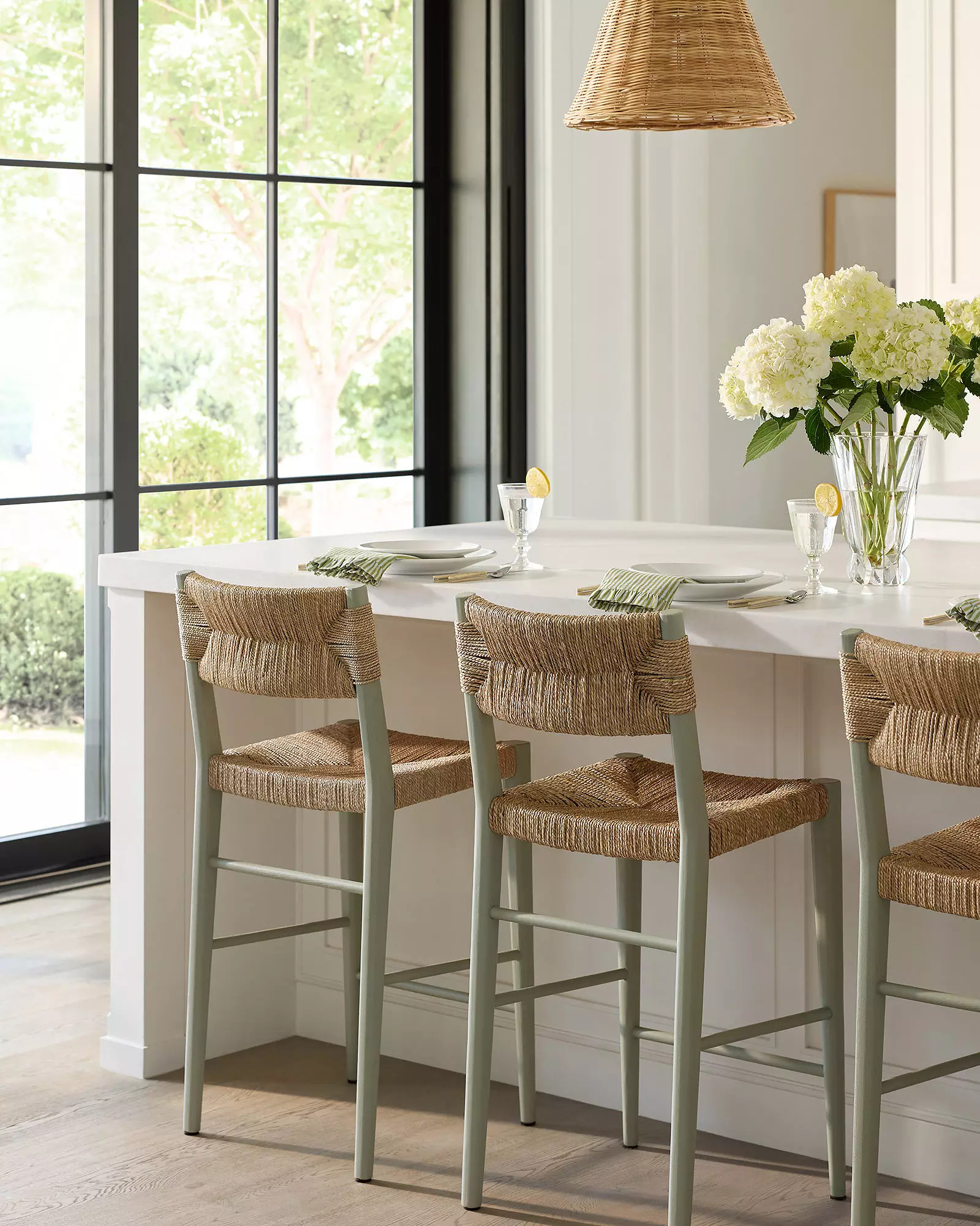 Portside Counter Stool - Sage | Serena and Lily