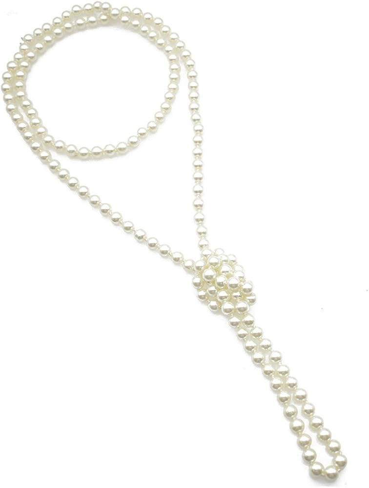Mom Necklace Jewelry Mother's Day Gift Long Layered Pearl Y Necklace - Boho 6mm Fake Pearls Beade... | Amazon (US)