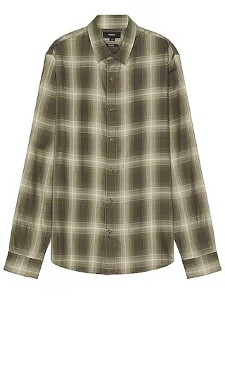 Toledo Shadow Plaid Long Sleeve Shirt in Smoke Tree & Cream | Revolve Clothing (Global)