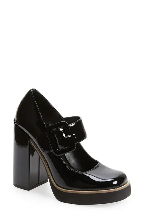 Steve Madden Tarrah Platform Mary Jane Pump in Black Patent at Nordstrom, Size 8.5 | Nordstrom