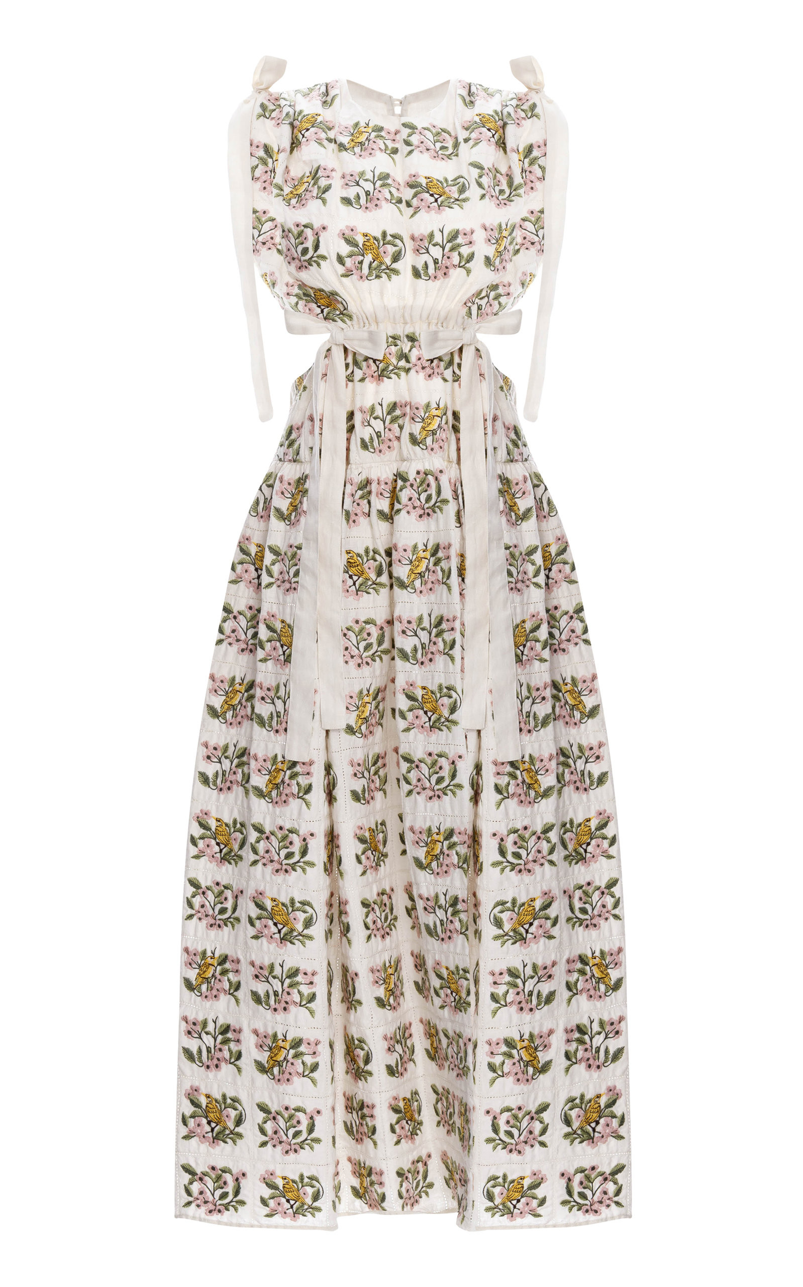 Guaguancó Golondrinas Linen Midi Dress | Moda Operandi (Global)