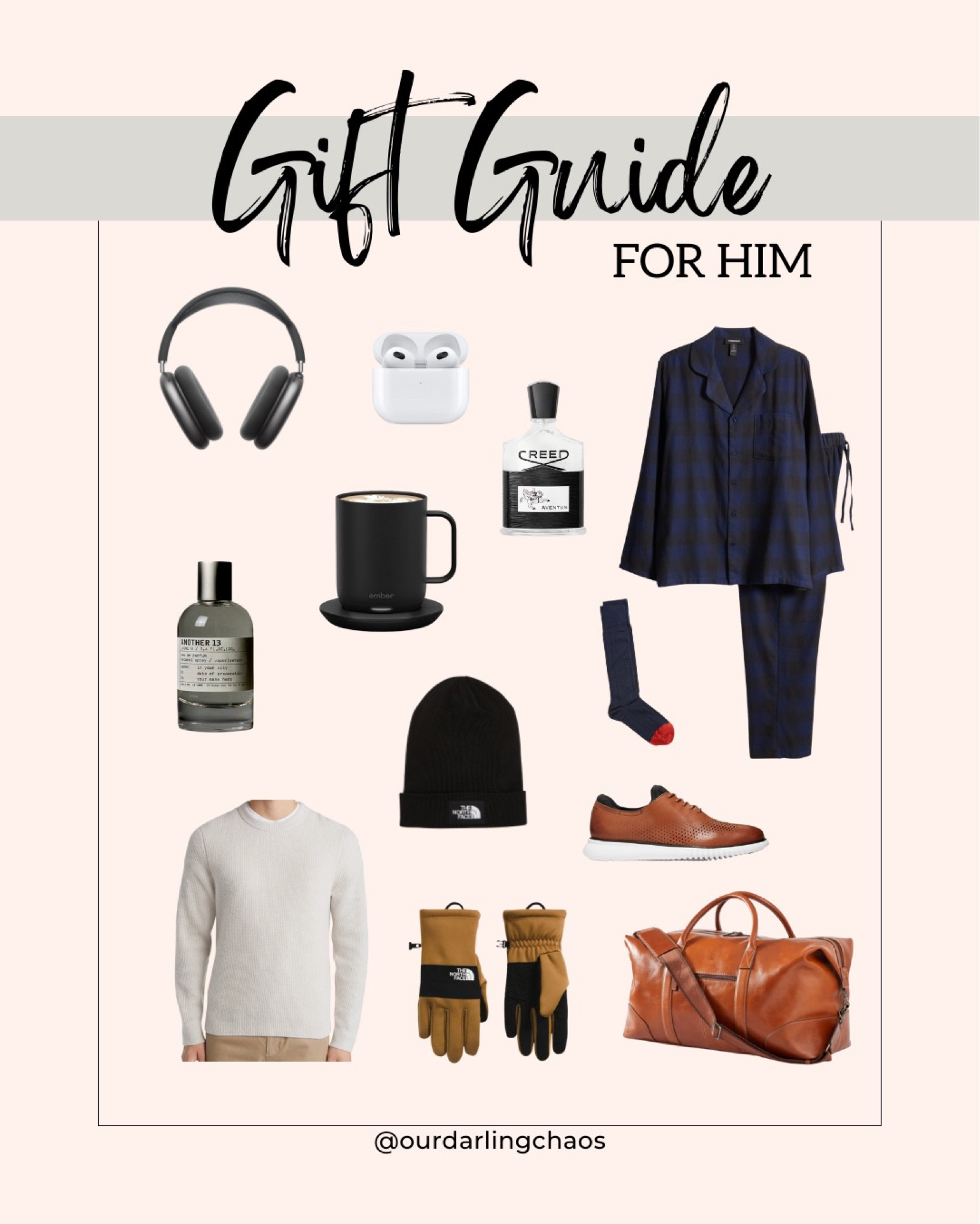 Gift Guide for him!🧔🏻‍♂️💙
Whether it is your boyfriend, brother, husband, or son, all would make great gifts for the men in your life! 
I included one of my husbands favorite bags for travel. It fits so much and is very durable and reliable! Not to mention it’s so chic!
Also included one of the best and softest sweaters and flannel pajamas from Nordstrom! 
Can’t go wrong with fragrance and headphones! We love the Apple AirPods and AirPod Max’s! Also the Le Labo and Creed colognes are amazing!😍

#LTKfamily #LTKGiftGuide #LTKmens